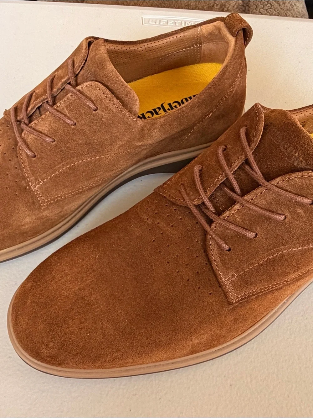 Amberjack The Original Grizzly Men’s Suede Derby Lace-up Round Toe Brown 11